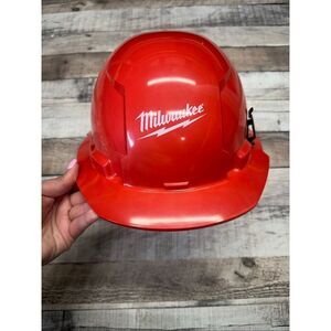 Milwaukee 50-73-1135 Red Hard Hat Front Brim Construction Safety Helmet